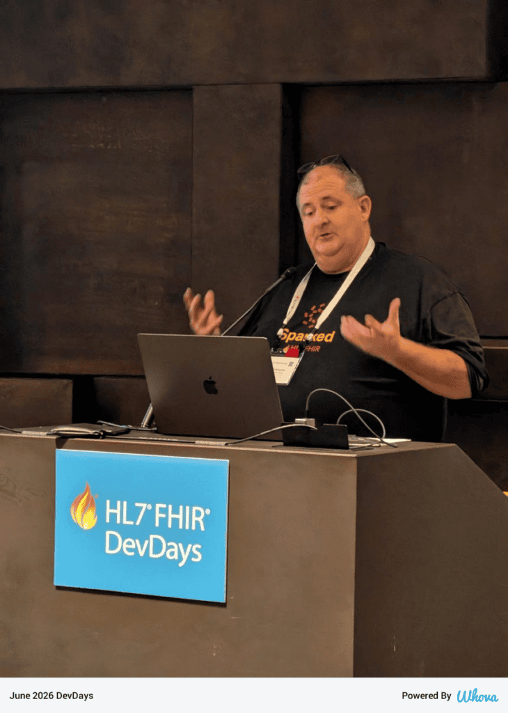 Grahame Grieve presenting at HL7 FHIR DevDays 2026.